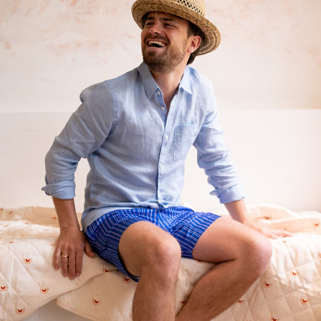 Ella and Rapha Azur costume mare uomo azzurro righe