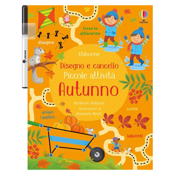 Usborne Autunno libro disegno e cancella con pennarello