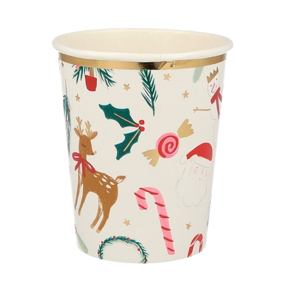 Meri Meri Christmas bicchieri carta 8 pezzi 256 ml