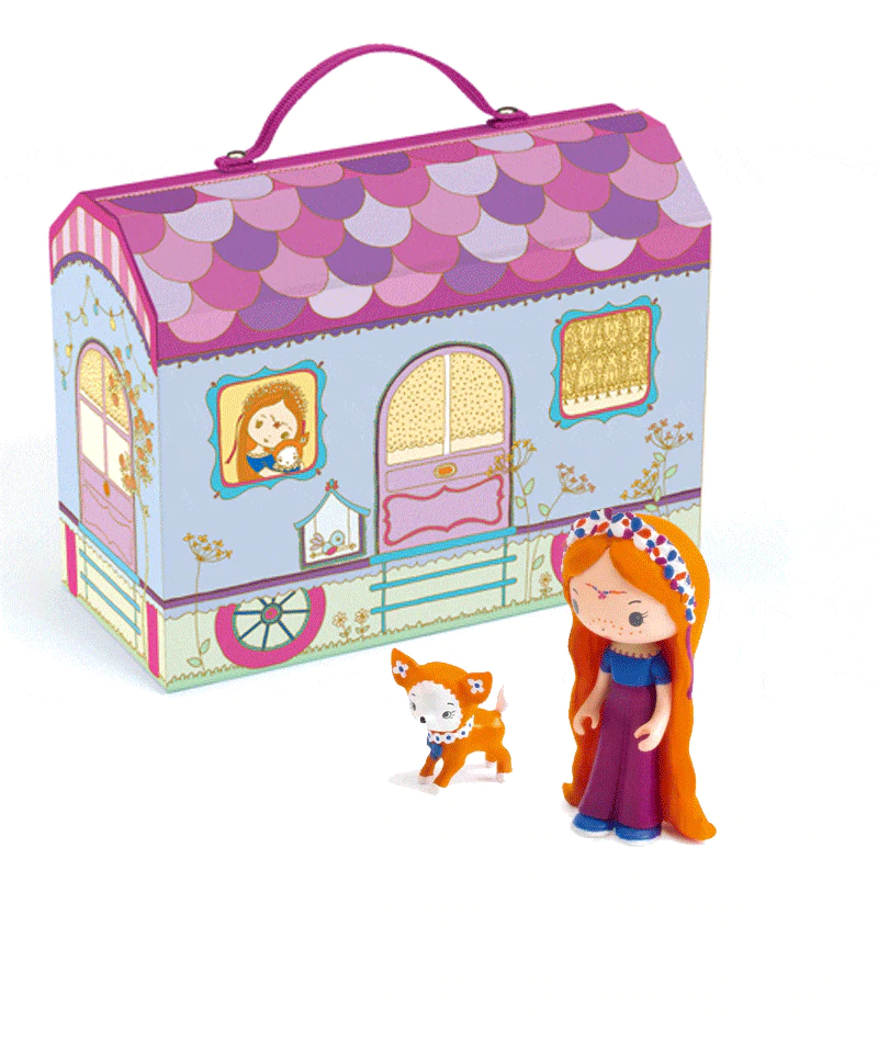 Djeco Tinyly Bluchka Indie figure collezionabile con valigetta