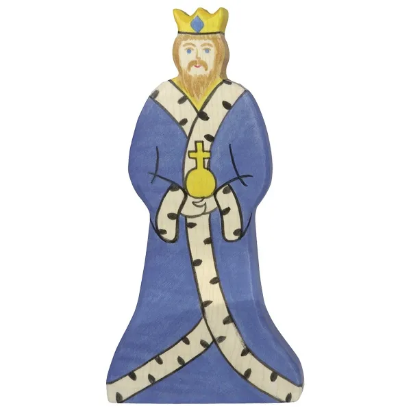 Holztiger Re in Piedi figura in legno 17 cm