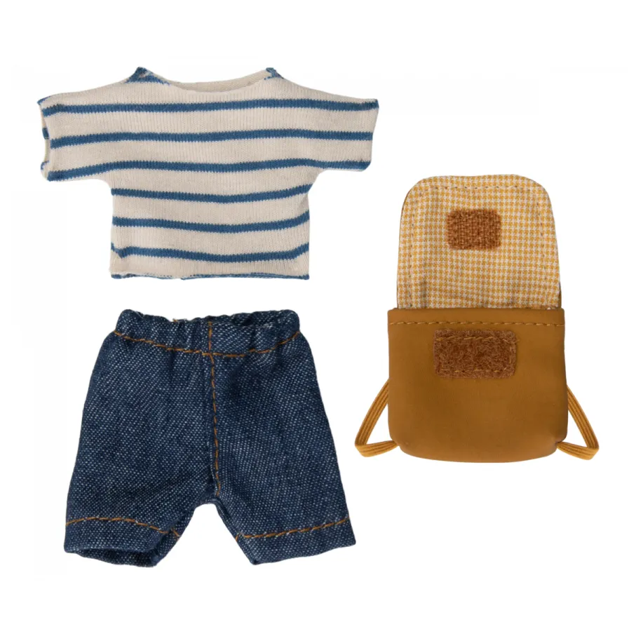 Maileg Big Brother set abiti scuola topo 13 cm gonna zaino
