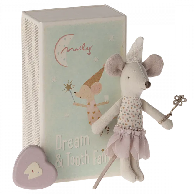 Maileg Little Sister Fata dei Denti topolino in box cotone
