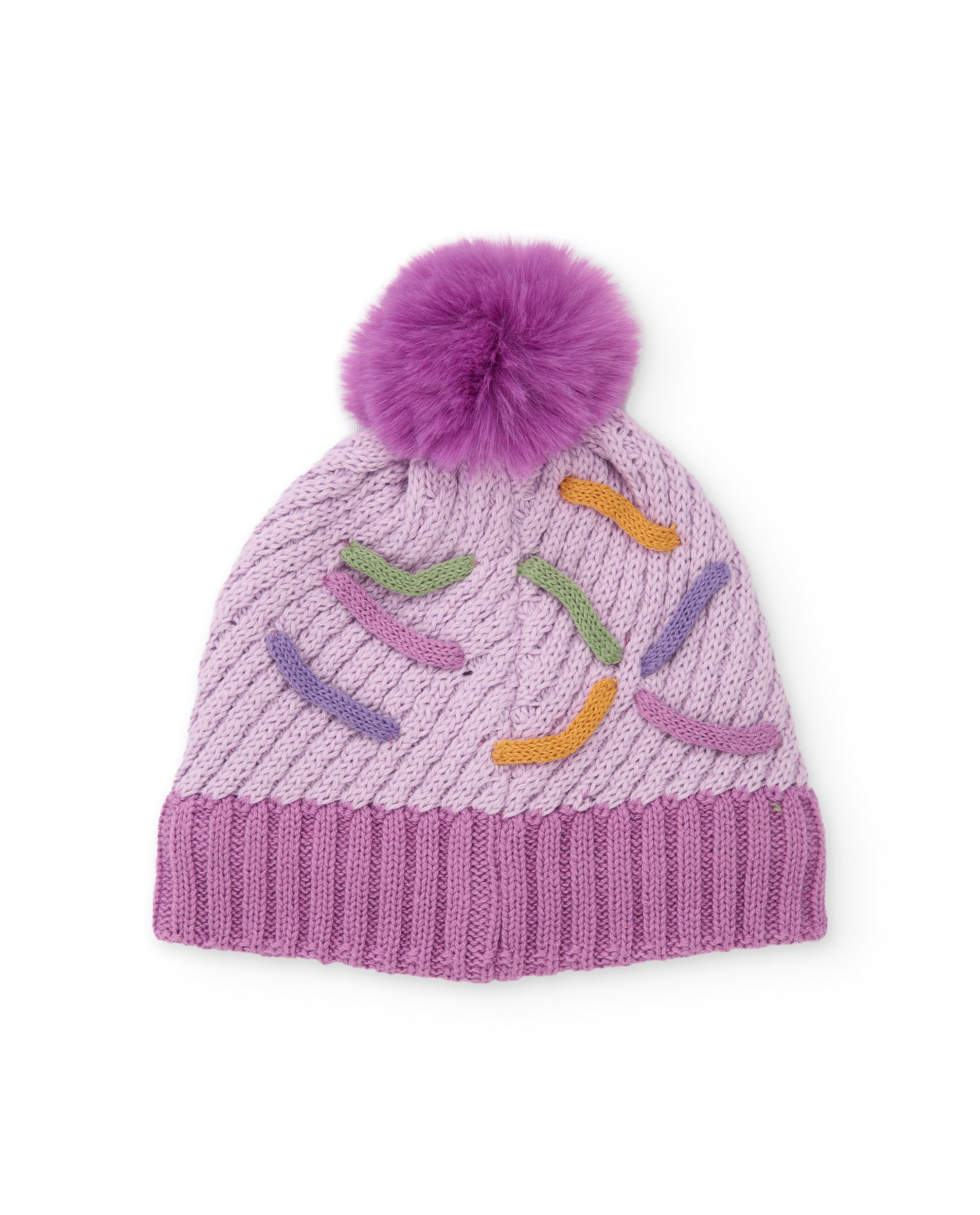 Tuc Tuc cappello neonata maglia pon pon lilla