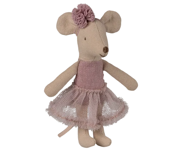 Maileg Little Sister Topino pupazzo ballerina viola 10 cm