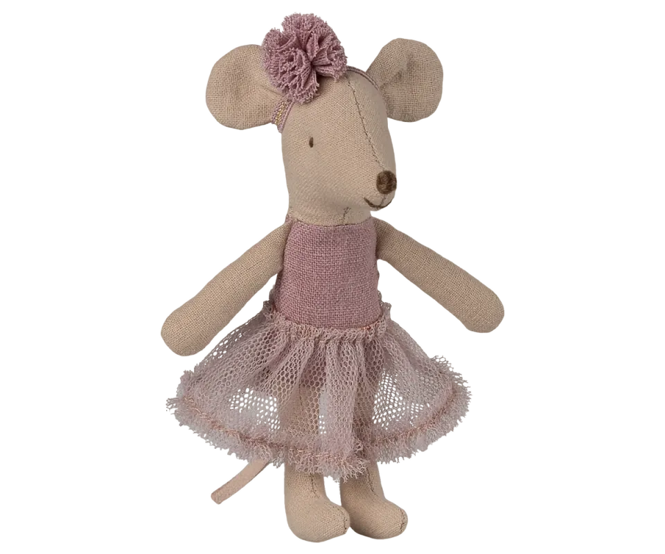 Maileg Little Sister Topino pupazzo ballerina viola 10 cm