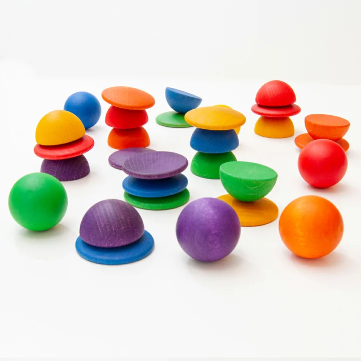 Grapat Round Arcobaleno costruzioni legno 36 pezzi