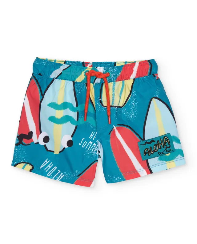 Tuc Tuc Costume Mare Bimbo Surfboards Turchese Asciugatura Rapida