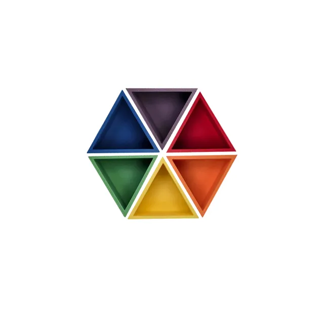 Grennn Arcobaleno formine triangolo 6 pezzi sensoriali