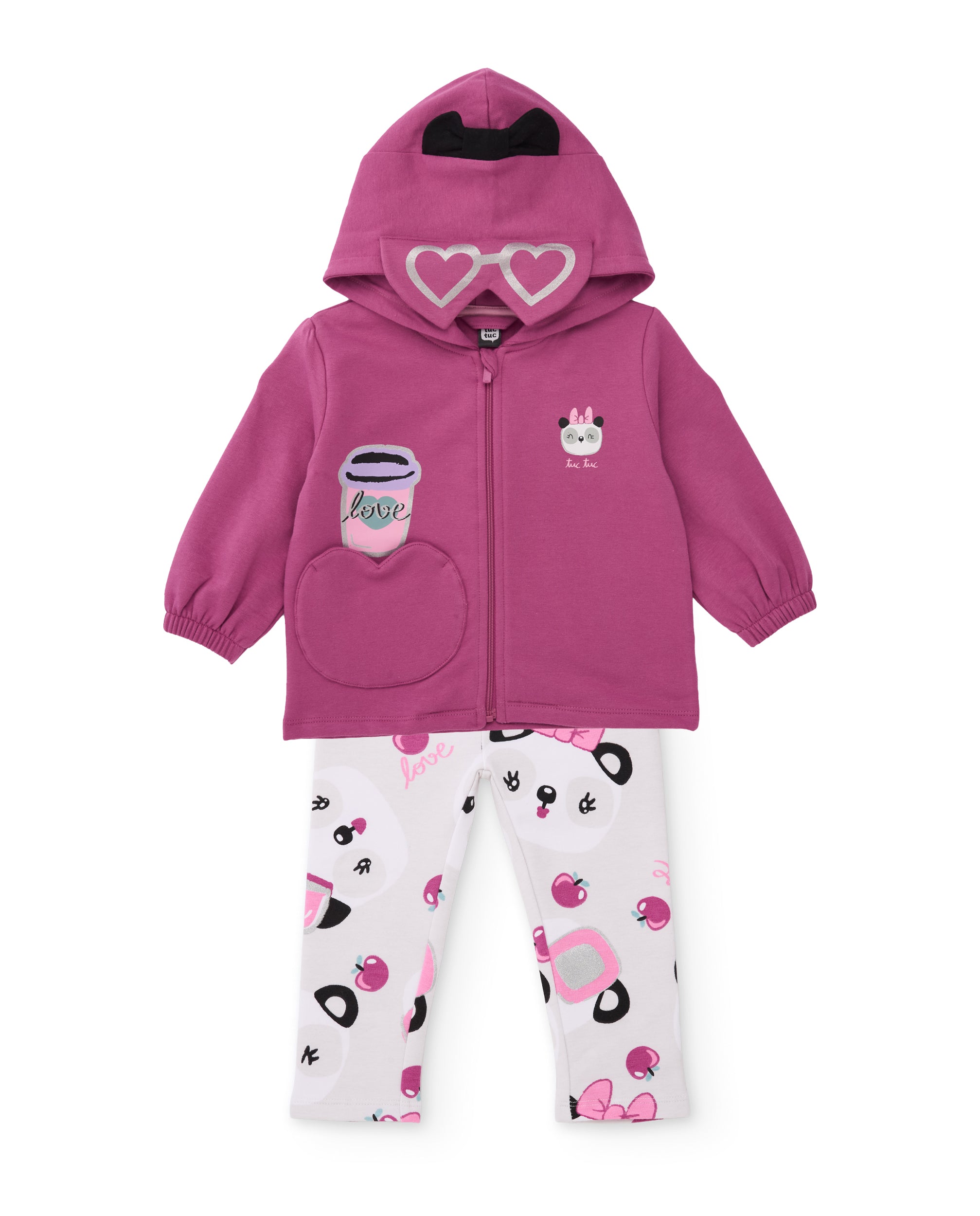Tuc Tuc NY Fun completo felpa bambina viola cappuccio