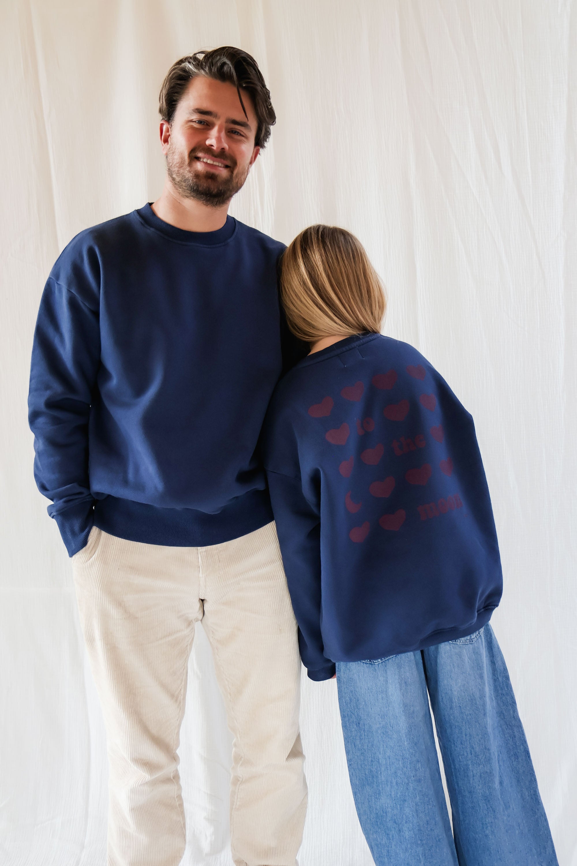 Ella and Rapha To The Moon felpa blu inchiostro cotone
