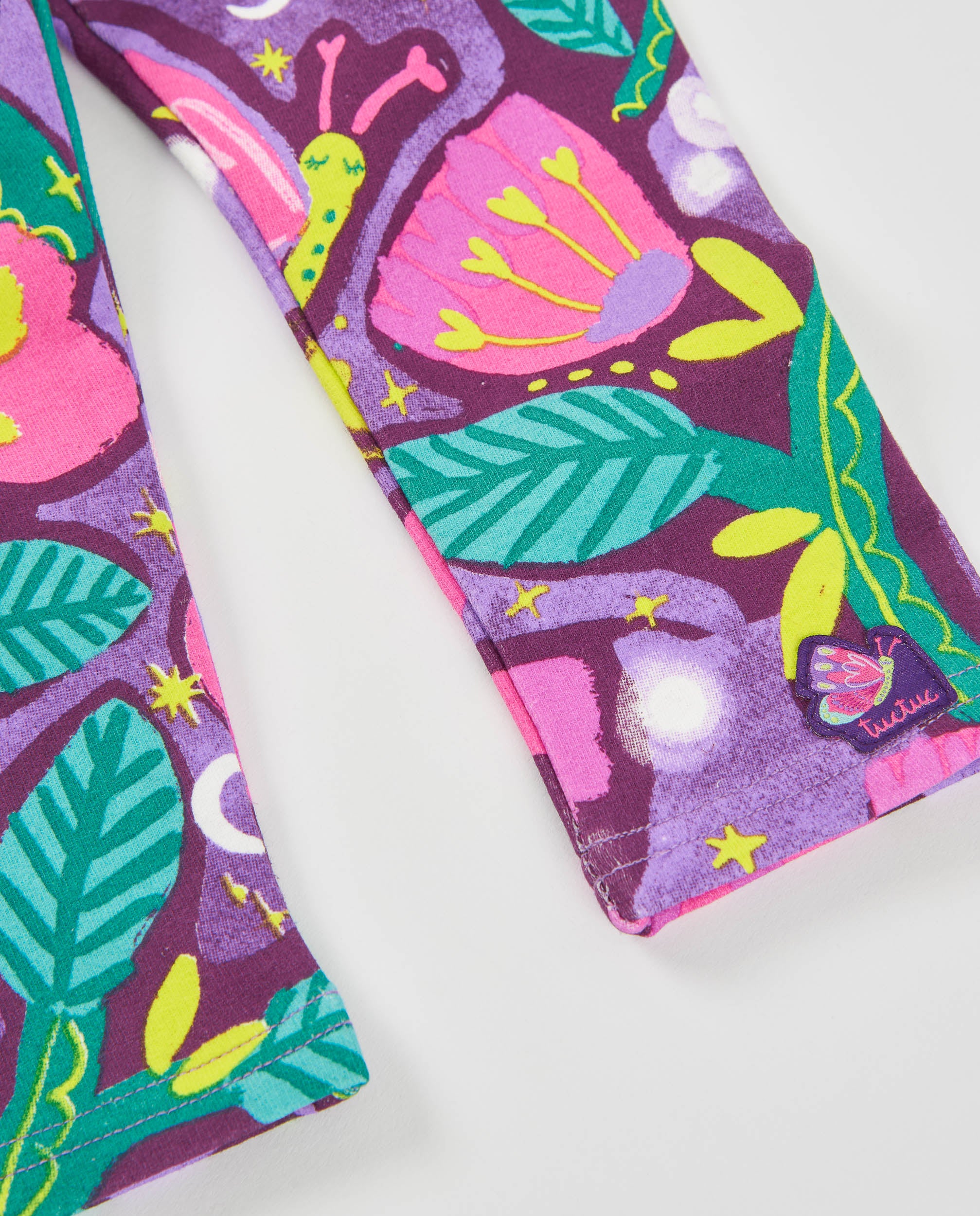 Tuc Tuc leggings bambina lilla felpati a fiori