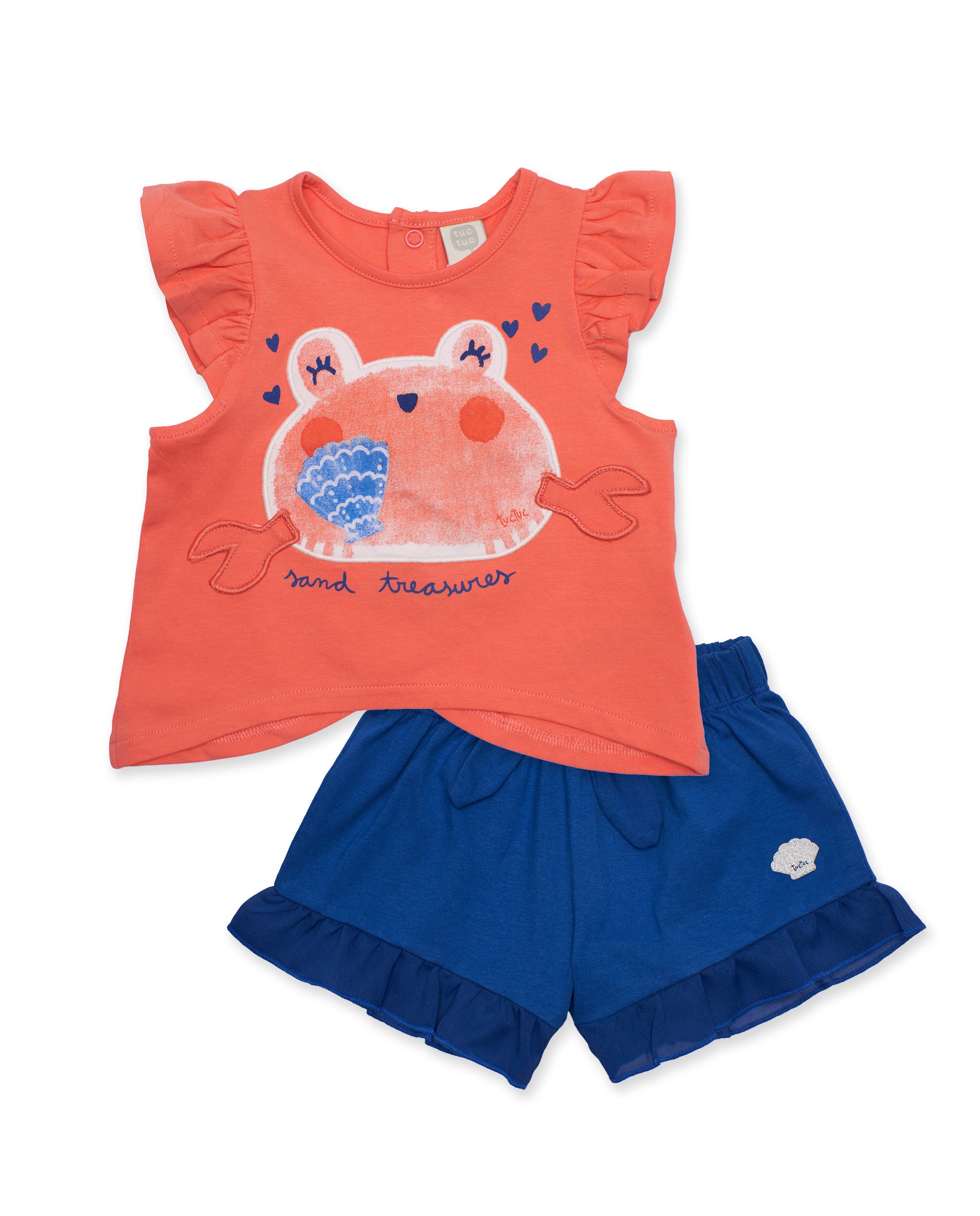Tuc Tuc completo bimba maglia marino corallo