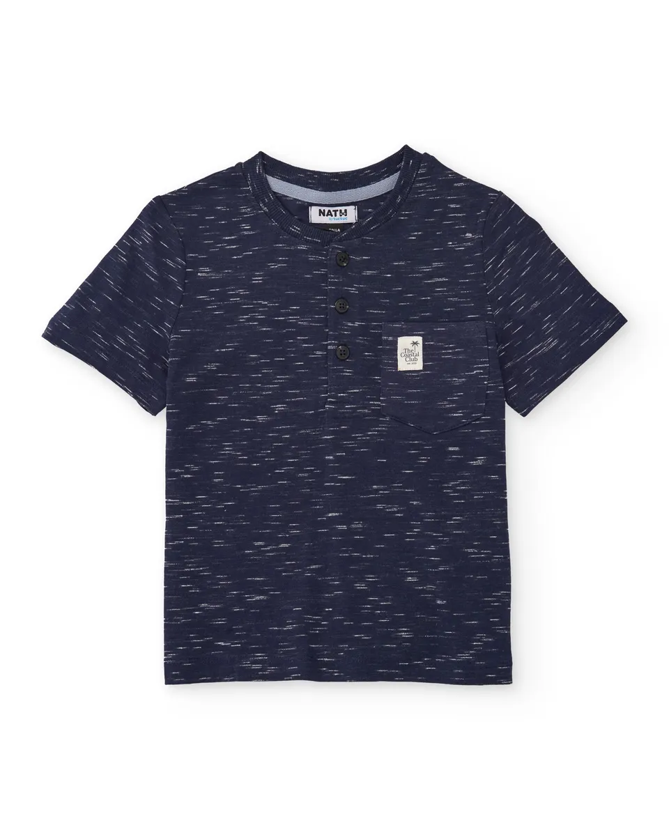 Tuc Tuc maglietta bimbo cotone blu navy 3 bottoni