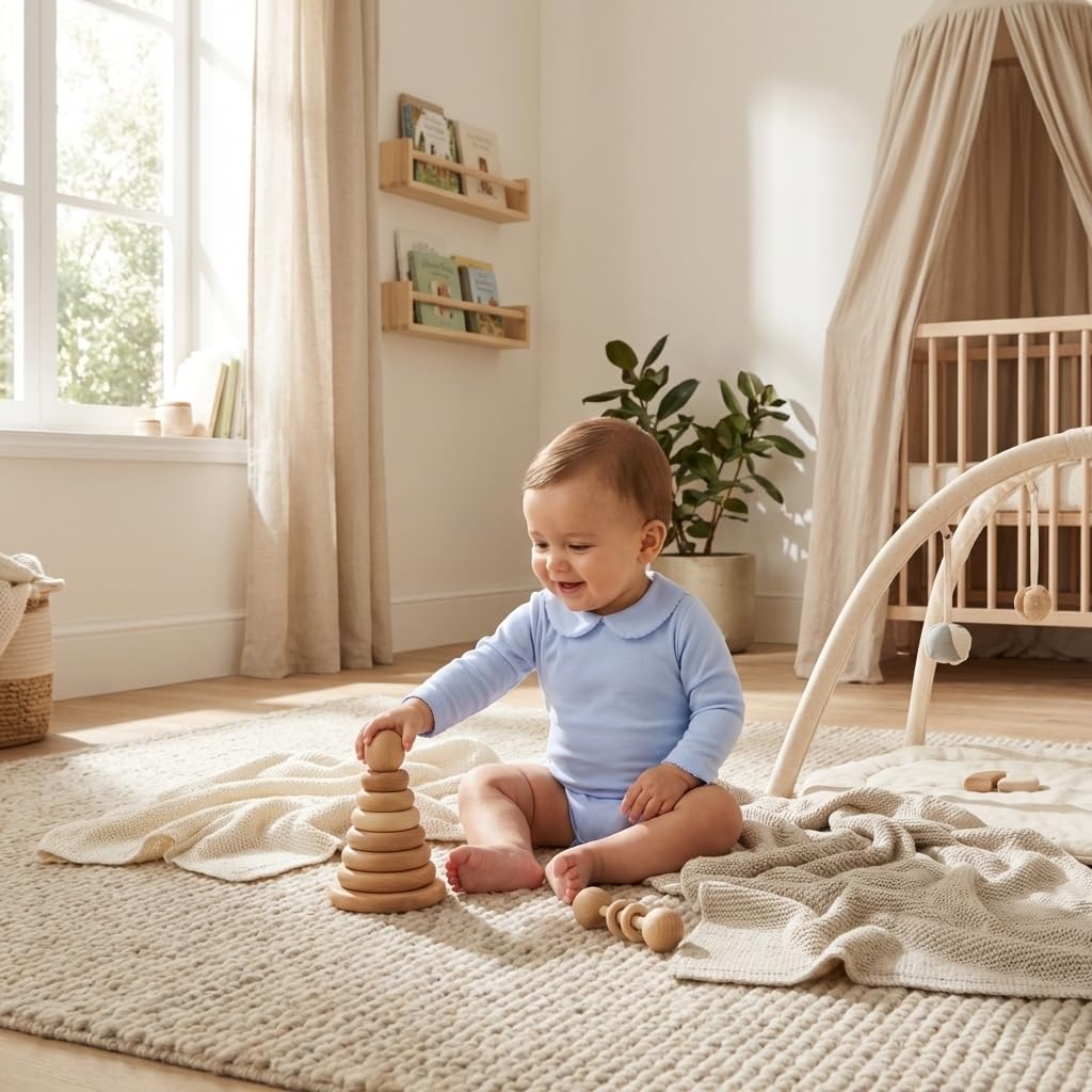 Babidu 1190 body manica lunga cotone azzurro cielo