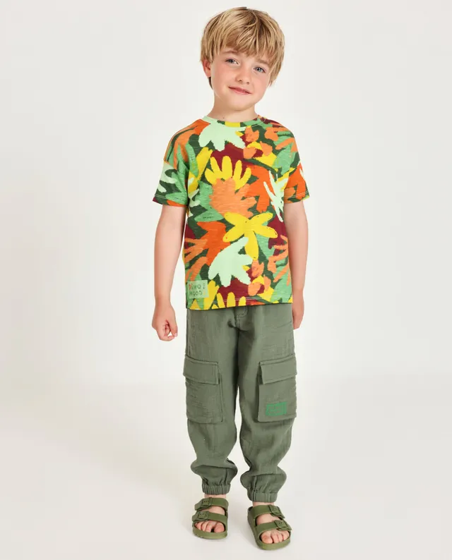 Tuc tuc pantaloni cargo bambino verde tasche laterali