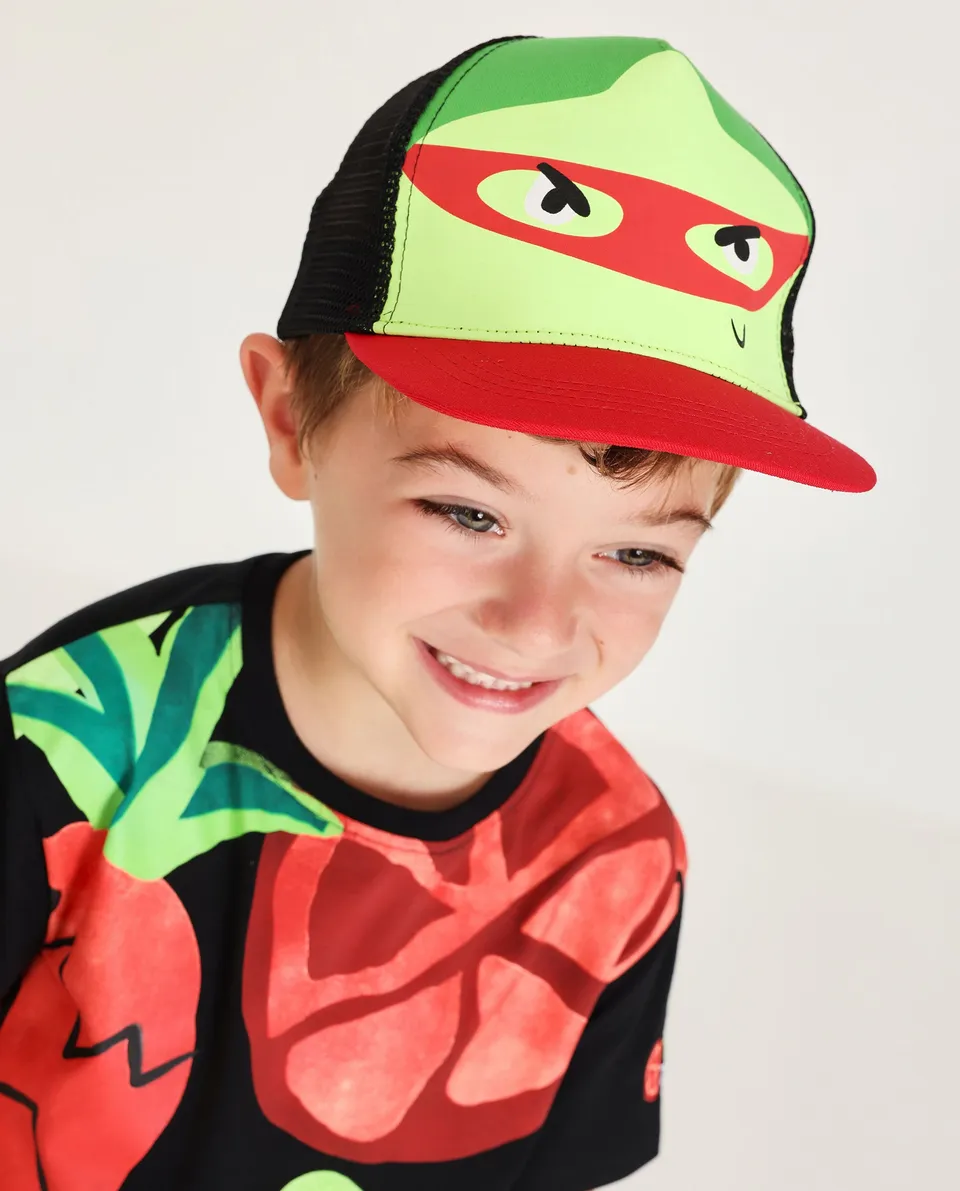Tuc Tuc cappello bambino con visiera verde maschera