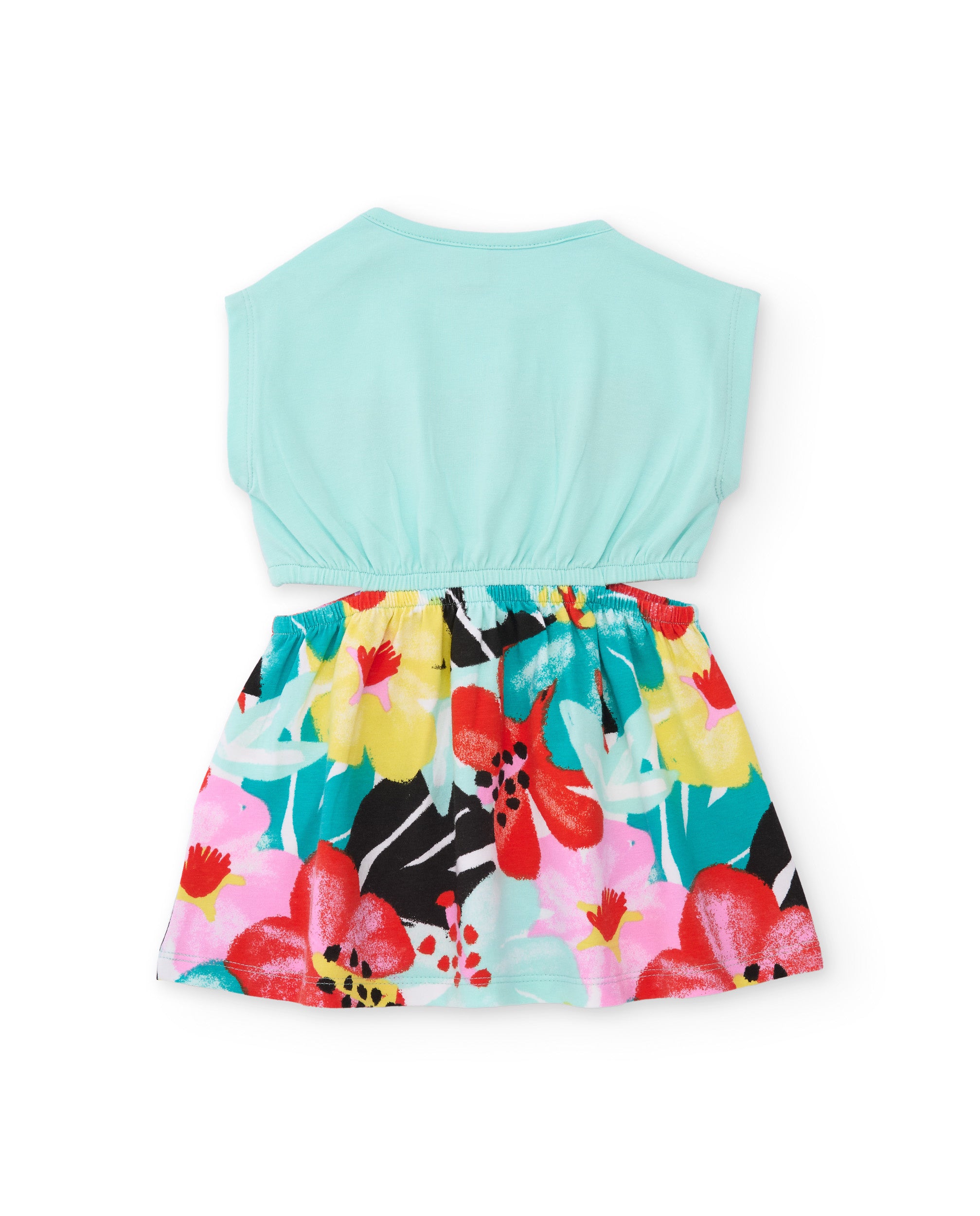 Tuc Tuc vestito bambina fiori ricamati turchese estivo