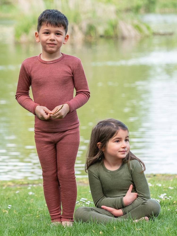 Engel Nature Olive maglia lana seta manica lunga