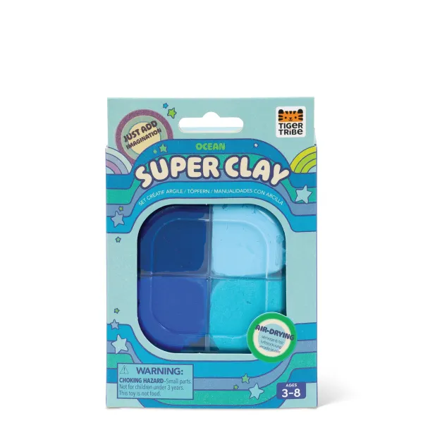 Tiger Tribe Super Clay Blue pasta modellabile 4 colori leggera