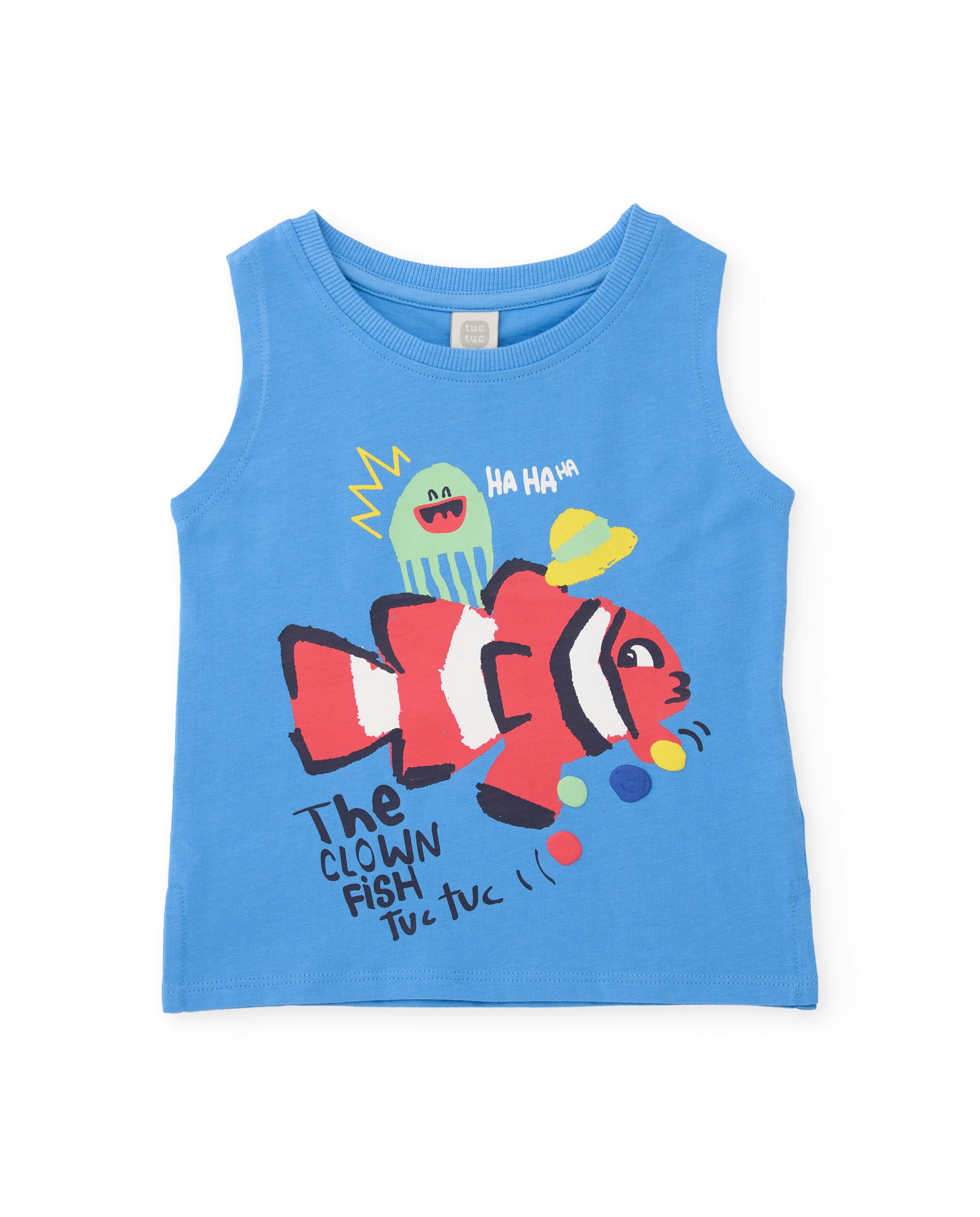 Tuc tuc canotta bambino blu pesce pagliaccio