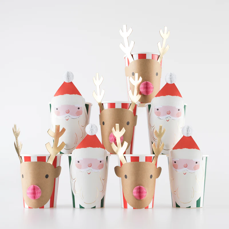 Meri Meri Christmas Honeycomb bicchieri 8 pz 256 ml