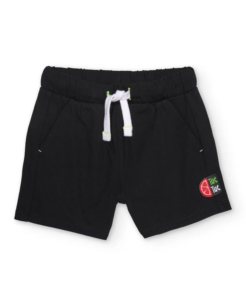 Tuc tuc bermuda bimbo nero in jersey cotone