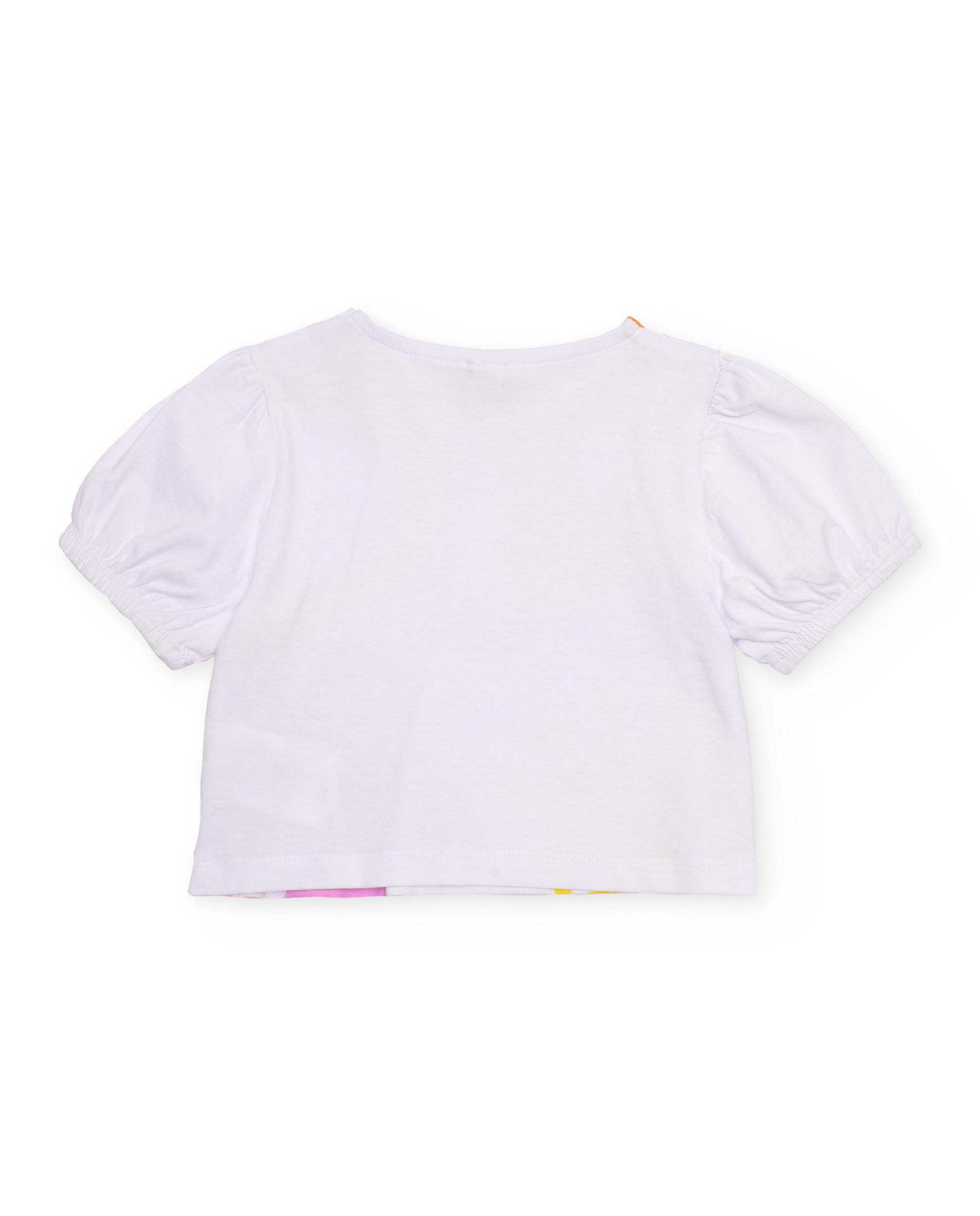 Tuc Tuc t-shirt bambina bianca fiori manica corta arcobaleno