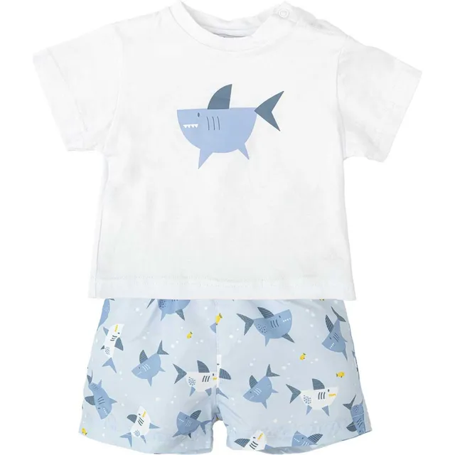 Babidu set maglietta squalo e pantaloncino 12 anni in cotone
