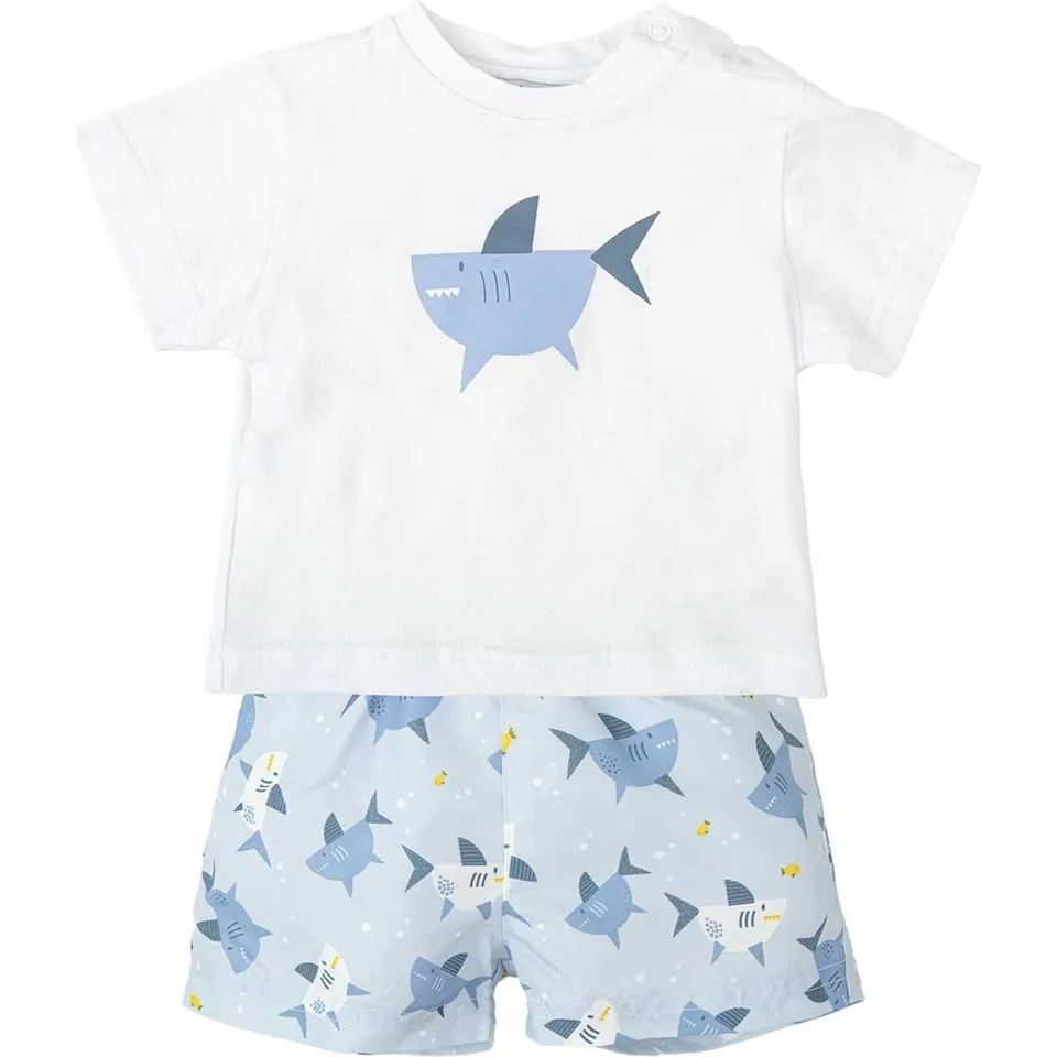 Babidu set maglietta squalo e pantaloncino 12 anni in cotone