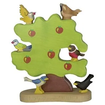 Holztiger Melo figura legno uccello melo