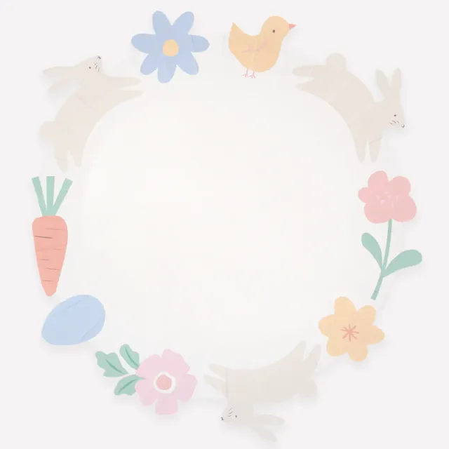 Meri Meri Pasqua piatti carta 8 pz coniglietti
