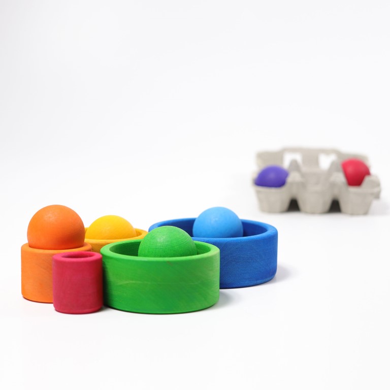 Grimm's Arcobaleno Blu set 5 ciotole legno impilabili