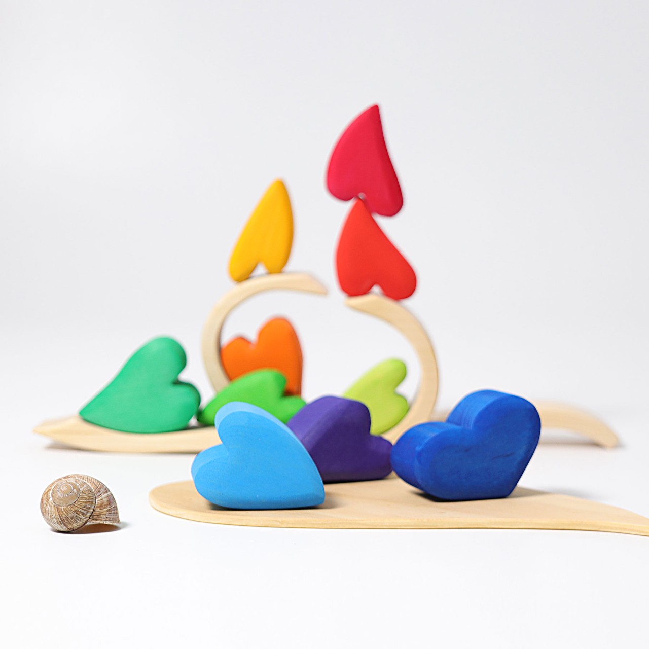 Grimm's Cuore colori primari set costruzioni legno