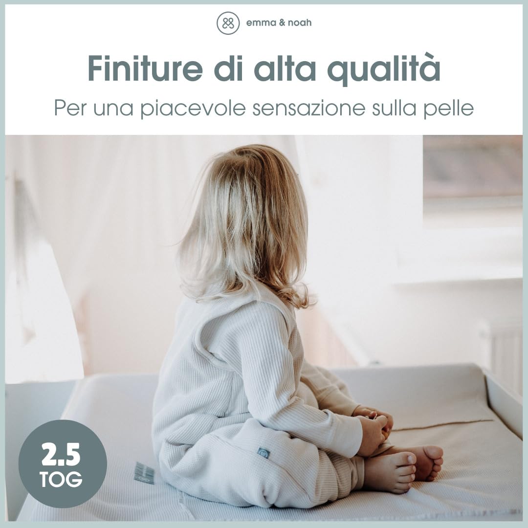 emma & noah Sacco nanna con piedini 2,5 TOG taglia 100 cotone bio