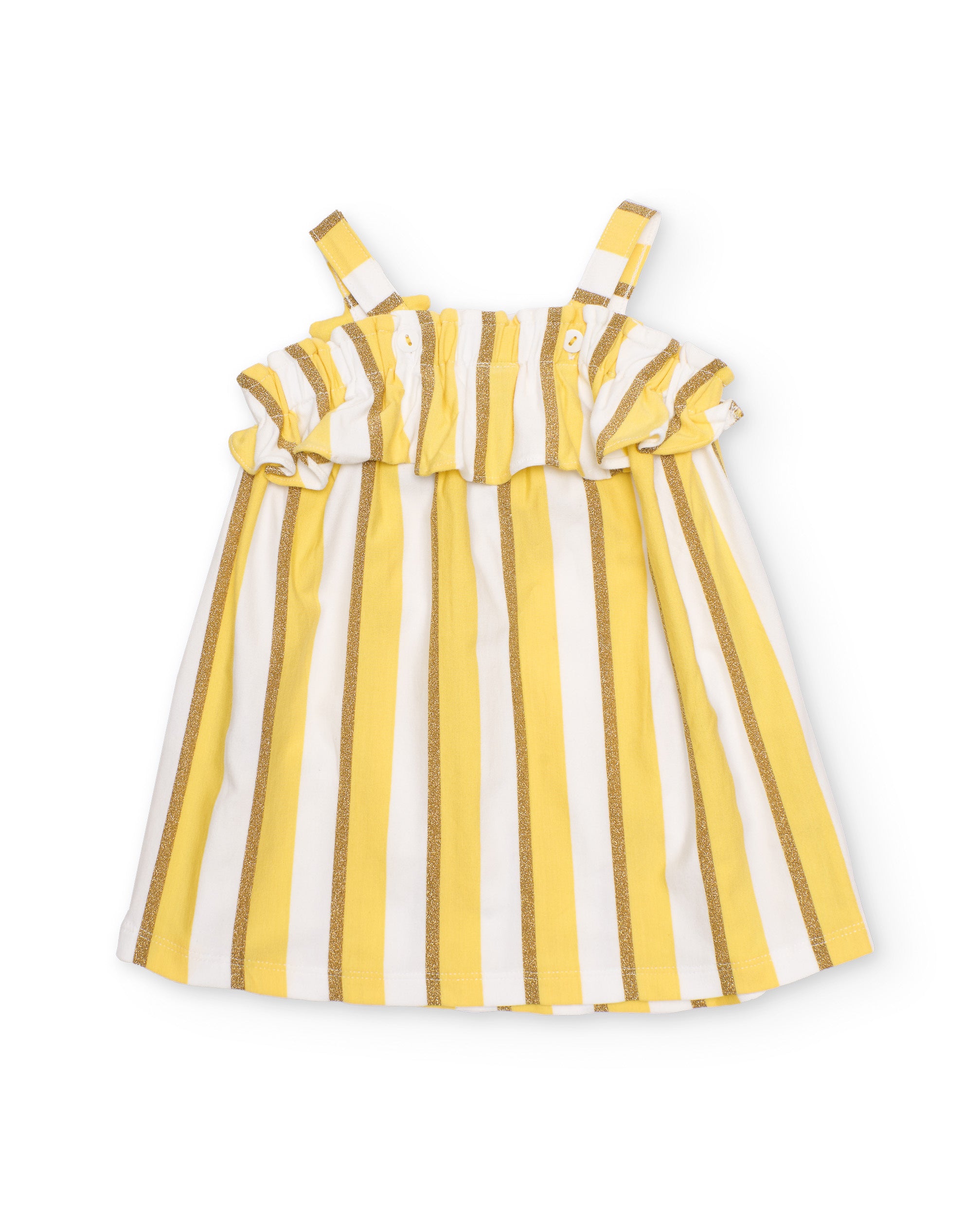 Tuc tuc vestito giallo fiori righe bambina