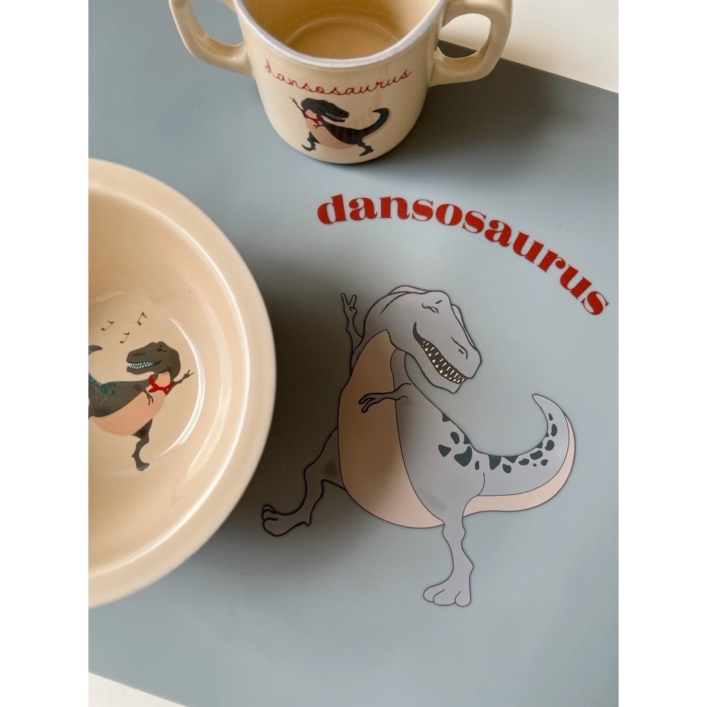 Konges Sløjd Dansosaurus set tazza e ciotola ceramica 2 pezzi