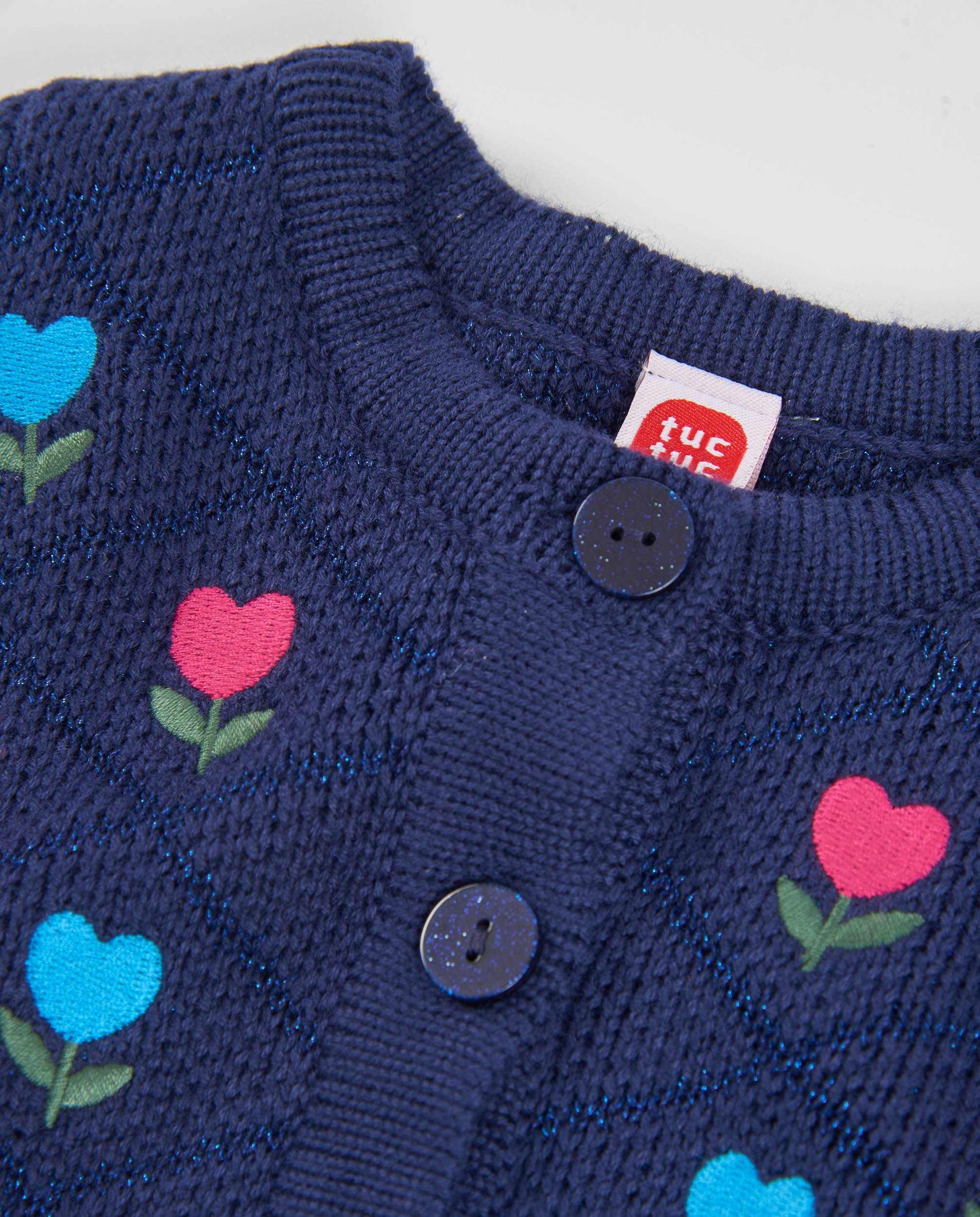 Tuc Tuc Good Wood giacca bimba blu maglia fiori