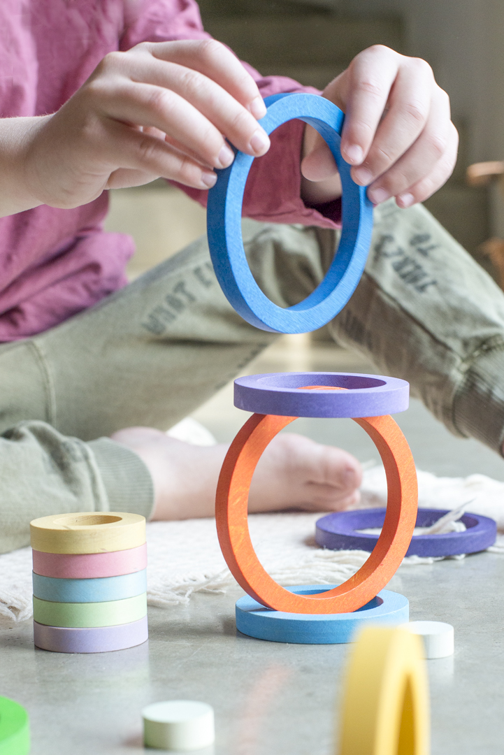 Grapat Rainbow Nest Rings anelli legno set 24 pezzi