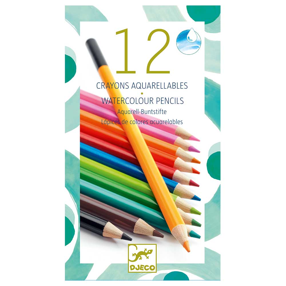 Djeco set 12 matite colorate acquarellabili per bambini