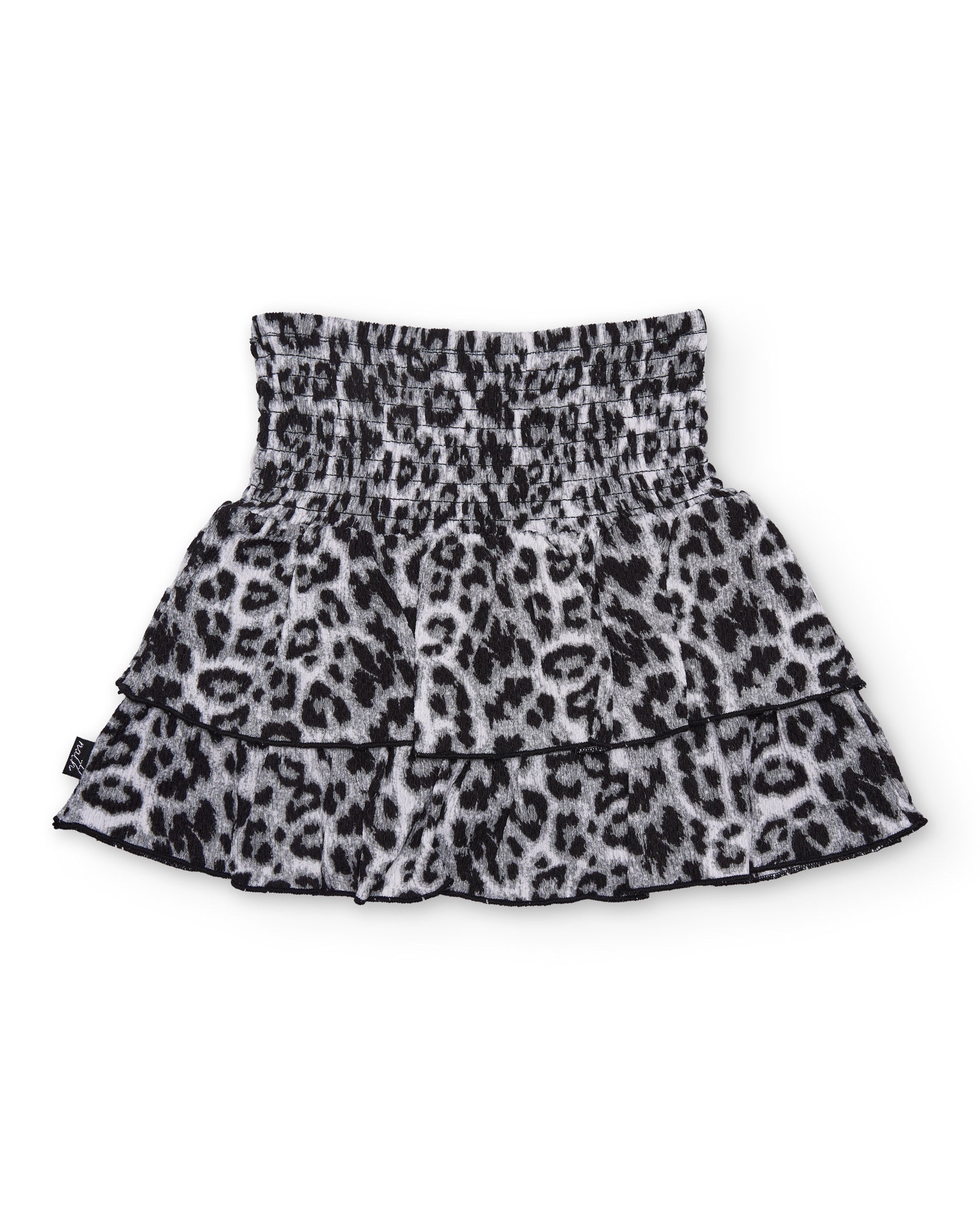 Tuc tuc gonna animalier nera vita arricciata bambina