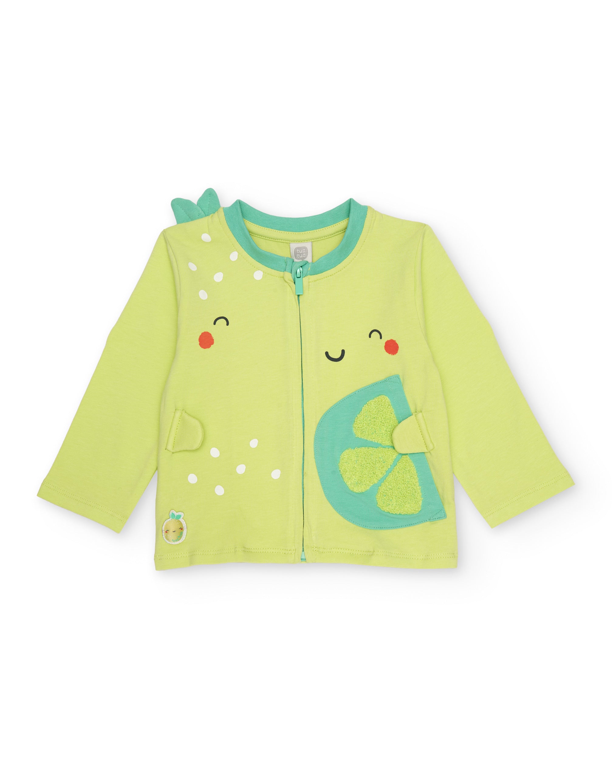 Tuc Tuc completo neonato verde 3 pezzi frutta