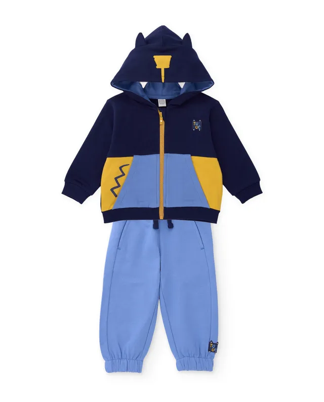 Tuc Tuc tuta bambino felpa blu cappuccio orecchie zip