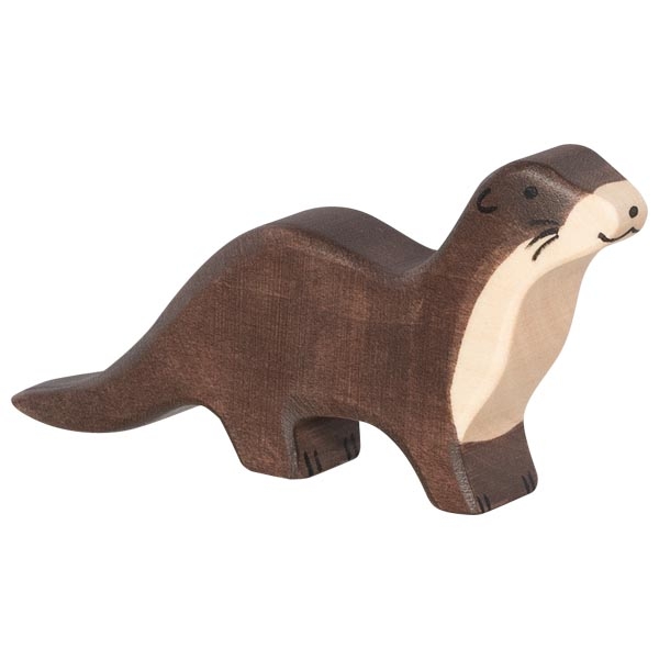 Holztiger lontra marina figura legno massello dipinta mano