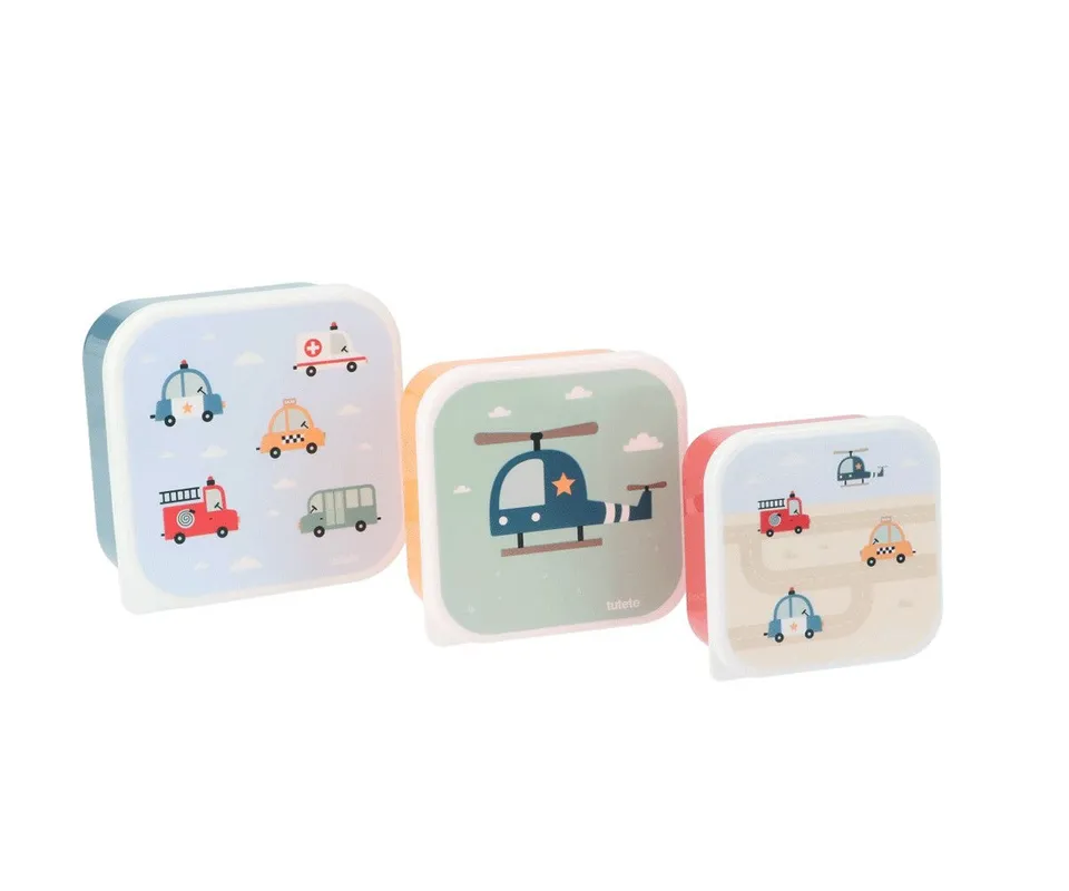 Tutete Coches set 3 portamerenda auto 500 ml