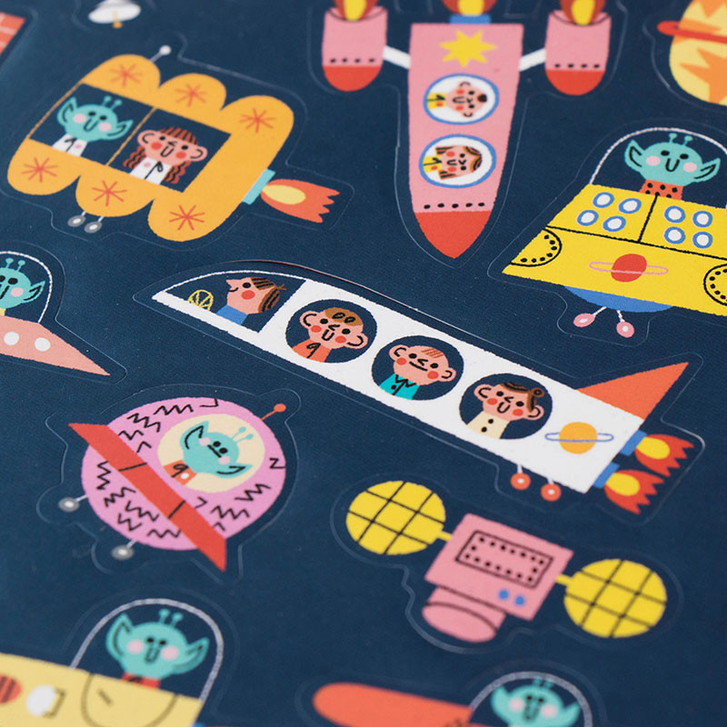 Londji Space cartella 150 sticker rimovibili
