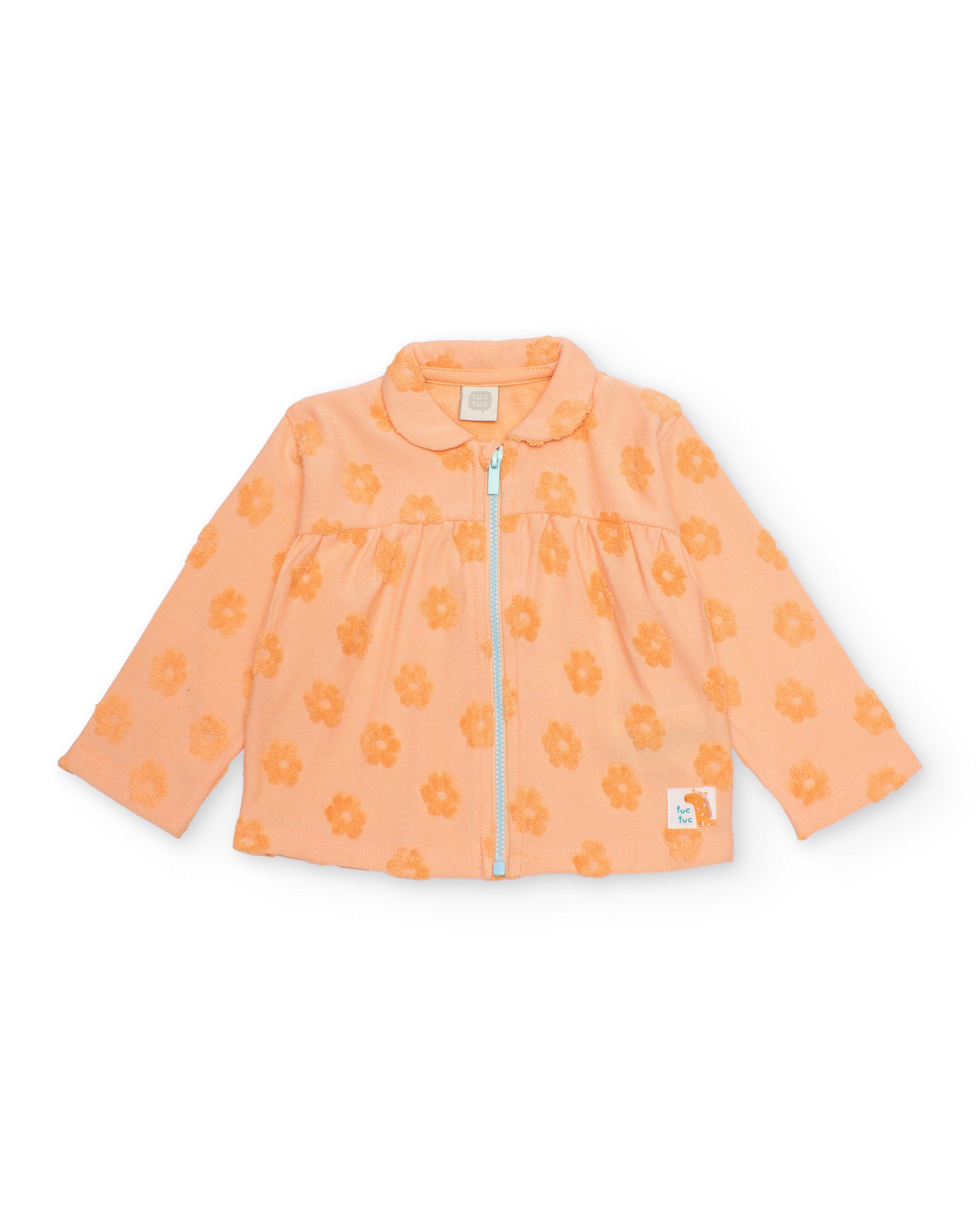 Tuc tuc Giraffa completo neonata arancio 3 pezzi zip