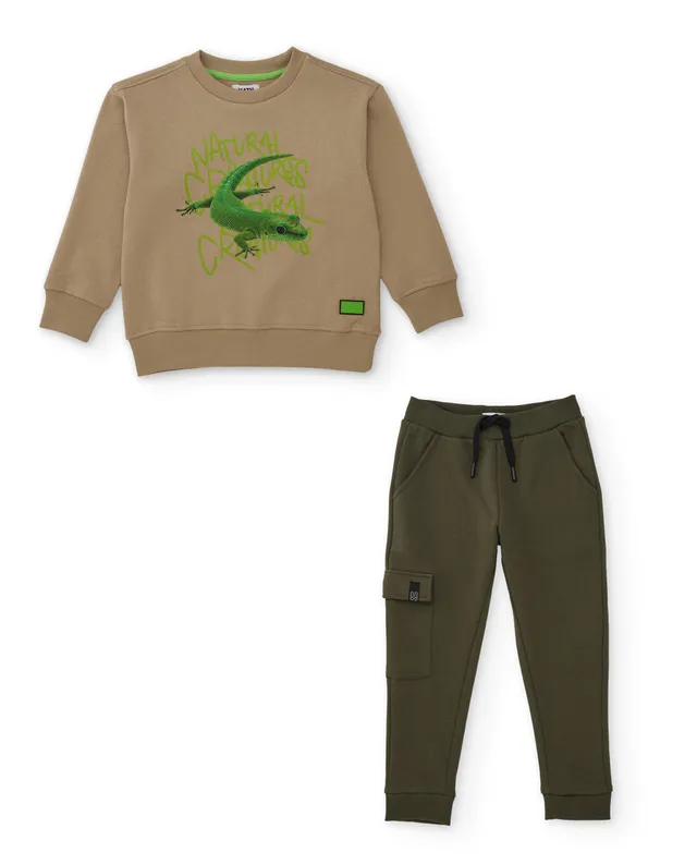 Tuc Tuc Shadows Swamp completo felpa bambino beige geco
