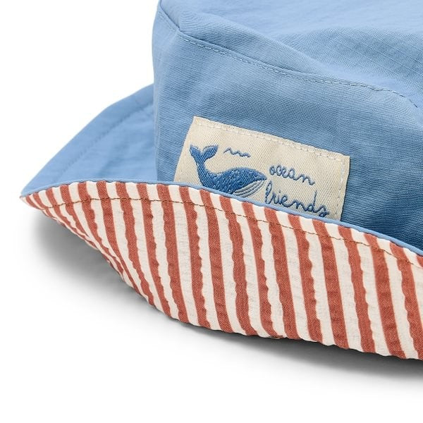 Little Dutch cappello sole bimbo reversibile blu righe 0-1 anno