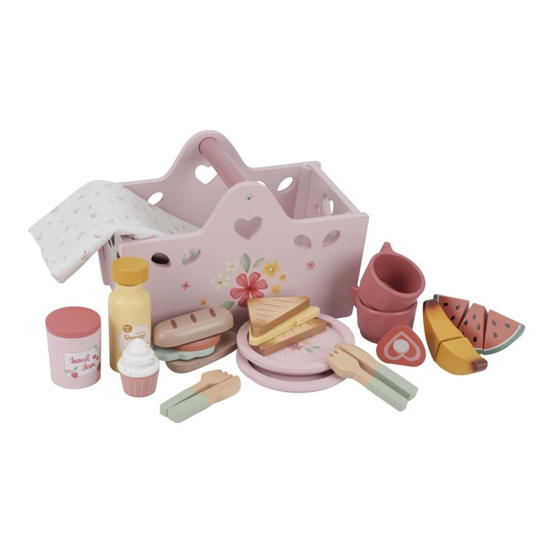 Little Dutch Set Picnic con Cestino in Legno 31 Pezzi